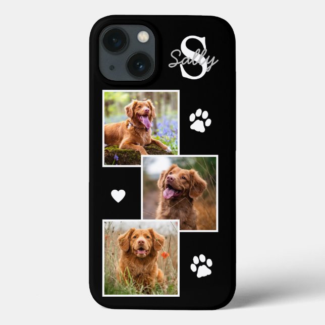 Funda De Case-Mate Para iPhone Moderno 3 foto perro Mascota negro (Reverso)