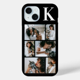 Funda Para iPhone 15 Moderno 6 Foto Negro Mascotas