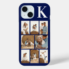 Funda Para iPhone 15 Moderno 8 Foto Azul Marino