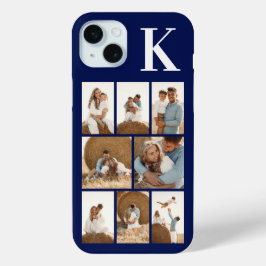 Funda Para iPhone 15 Mini Moderno 8 Foto Azul Marino