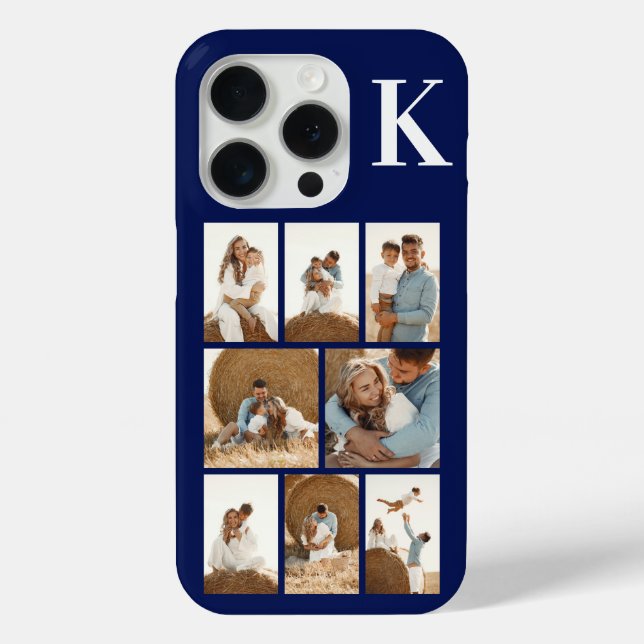 Funda De Case-Mate Para iPhone Moderno 8 Foto Azul Marino (Reverso )