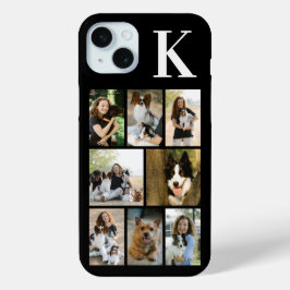 Funda Para iPhone 15 Mini Moderno 8 Foto Negro de Mascotas