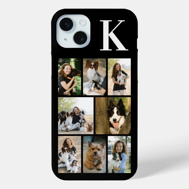 Funda De Case-Mate Para iPhone Moderno 8 Foto Negro de Mascotas (Reverso )