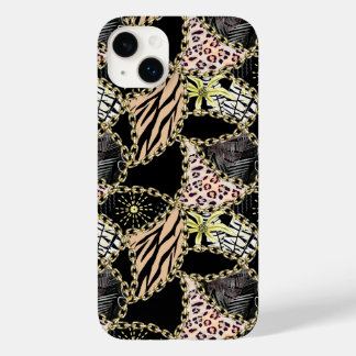 Funda Para iPhone 14 Plus De Case-Mate Moderno, abstracto, cadenas, piel de tigre.