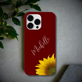 Funda Para iPhone 14 Pro Max De Case-Mate Moderno Boho Floral Peeking Sunflower Red