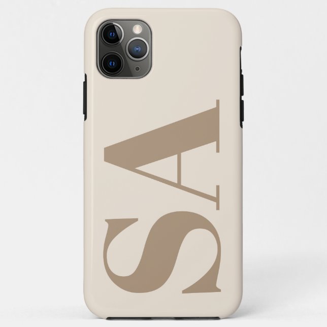 Funda De Case-Mate Para iPhone Moderno Case-Mate antiguo blanco con monograma (Reverso)