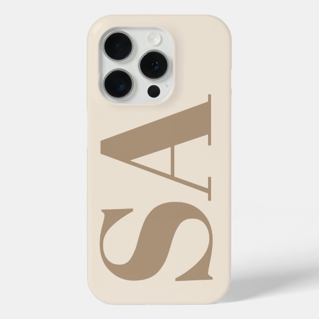 Funda De Case-Mate Para iPhone Moderno Case-Mate de Antiguo Blanco con Monograma (Reverso )