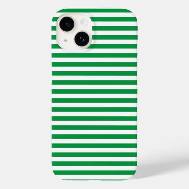 Funda De Case-Mate Para iPhone Moderno clásico de rayas verdes y blancas (Reverso )