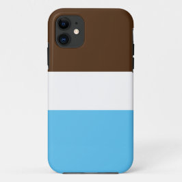Funda Para iPhone 11 Moderno Cocoa Marrón Cielo Blanco Azul Bandas anch