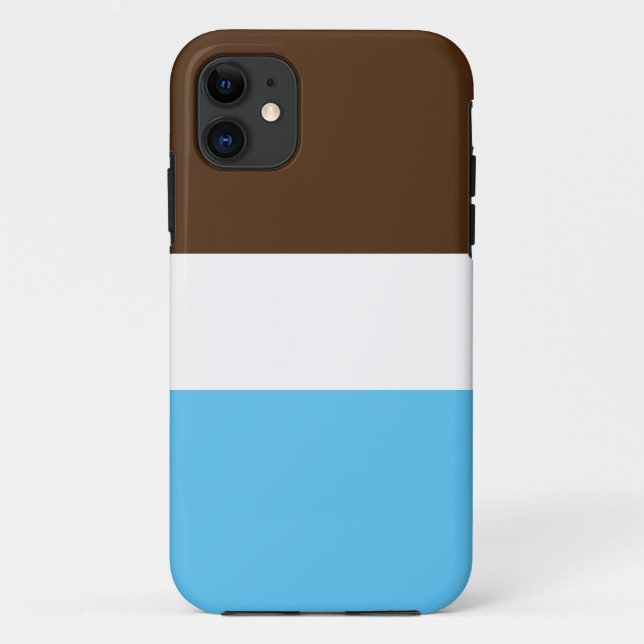 Funda De Case-Mate Para iPhone Moderno Cocoa Marrón Cielo Blanco Azul Bandas anch (Reverso)