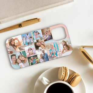 Funda Para iPhone 12 Pro Moderno Collage de fotos 11 Picture Peach Side