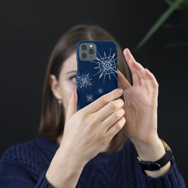 Funda De Case-Mate Para iPhone Moderno | Copos de nieve geométricos | Invierno (Subido por el creador)