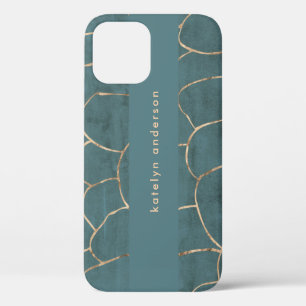 Funda Para iPhone 12 Moderno Diseñador Verde azulado de interiores con