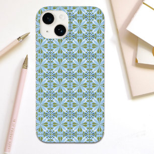 Funda Para iPhone 14 De Case-Mate Moderno diseño escandinavo azul oliva verde