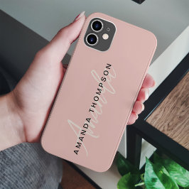 Funda Para iPhone 14 De Case-Mate Moderno Elegante Personalizado Con Monograma Nombr