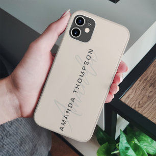 Funda Para iPhone 14 De Case-Mate Moderno Elegante Personalizado Con Monograma Nombr