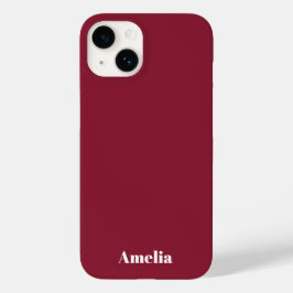 Funda Para iPhone 14 De Case-Mate moderno elegante rojo blanco escritura Nombre Pers