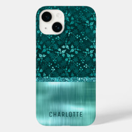 Funda Para iPhone 14 De Case-Mate Moderno Femenino Floral Brillo Destello Personaliz