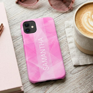 Funda Para iPhone 11 Moderno Femenino Rosa Acuarela Elegante