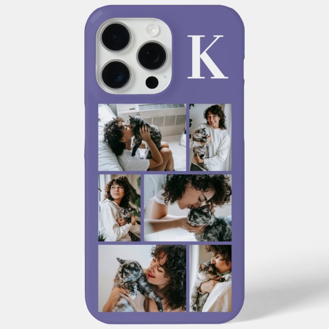 Funda De Case-Mate Para iPhone Moderno Foto Morado 6 Mascotas (Reverso )