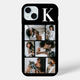 Funda Para iPhone 15 Mini Moderno Foto Negro 6 Mascotas