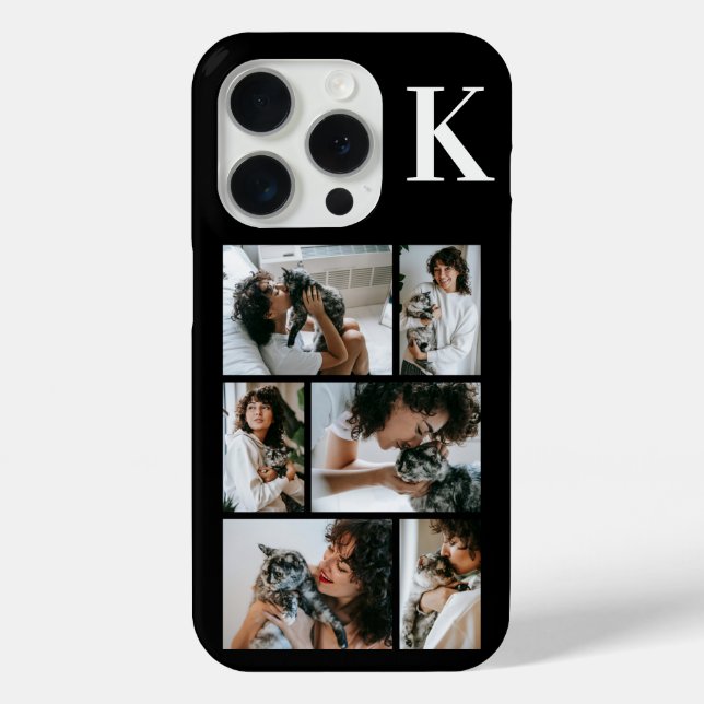 Funda De Case-Mate Para iPhone Moderno Foto Negro 6 Mascotas (Reverso )