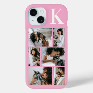 Funda Para iPhone 15 Moderno Foto Rosa 6 Mascotas