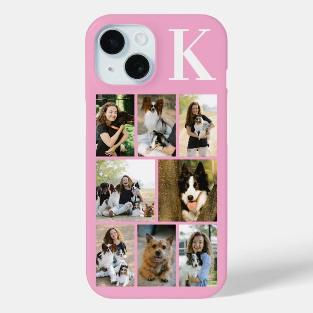 Funda De Case-Mate Para iPhone Moderno Foto Rosa de 8 Mascotas (Reverso )