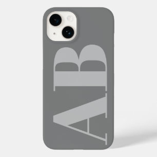 Funda Para iPhone 14 De Case-Mate Moderno Gris plateado inicial mínimo contemporáneo