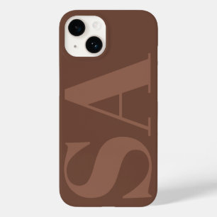 Funda Para iPhone 14 De Case-Mate Moderno marrón natural inicial minimalista contemp