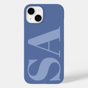 Funda Para iPhone 14 De Case-Mate Moderno monograma mínimo inicial azul contemporáne