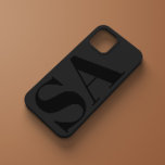 Funda Para iPhone 14 De Case-Mate Moderno negro inicial mínimo contemporáneo<br><div class="desc">Diseño de estuches de teléfono contemporáneo mínimo en monograma inicial negro moderno.</div>