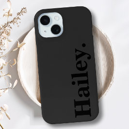Funda Para iPhone 15 Moderno negro mínimo contemporáneo