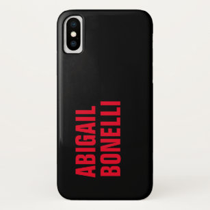 Funda Para iPhone XS Moderno negro rojo minimalista profesional