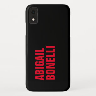 Funda Para iPhone XR Moderno negro rojo minimalista profesional