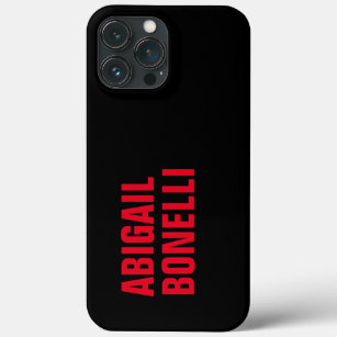 Funda Para iPhone 13 Pro Max Moderno negro rojo minimalista profesional