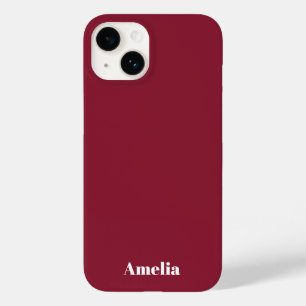Funda Para iPhone 14 De Case-Mate moderno nombre personalizado en guión blanco grana