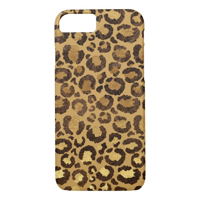 Funda De Case-Mate Para iPhone Moderno patrón animal de Relieve metalizado dorado (Reverso)