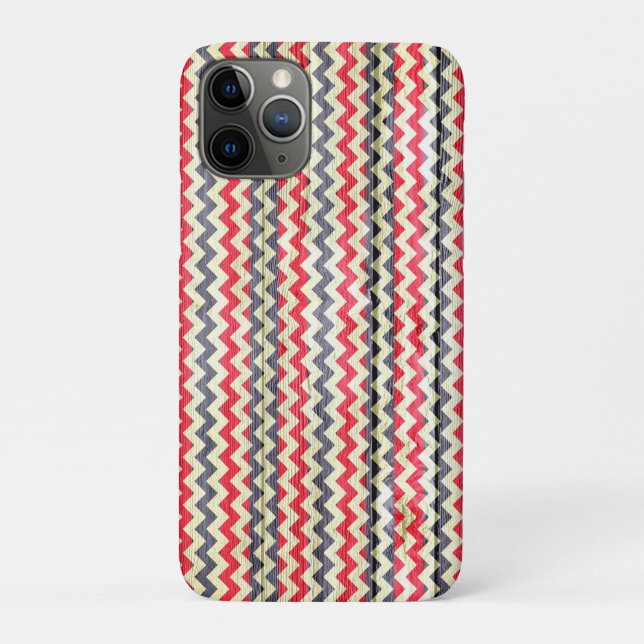 Funda De Case-Mate Para iPhone Moderno patrón Chevron Madera (Reverso)