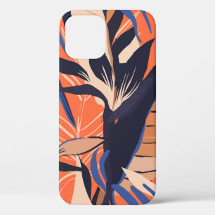 Funda Para iPhone 12 Moderno patrón de ilustracion de plantas de selva