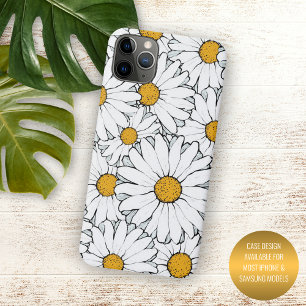 Funda Para iPhone 15 Pro Max Moderno Patrón Floral de Daisy Ornate Chic Acuarel