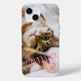 Funda Para iPhone 15 Moderno Personalizado lindo Mascota foto y nombre 