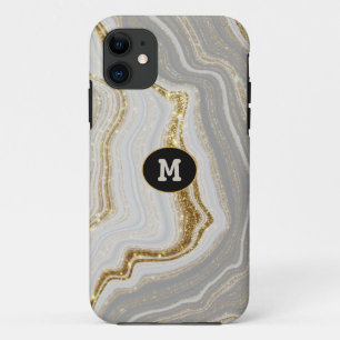 Funda Para iPhone 11 Moderno Quarts & Gold Agate Crystal Personaliza