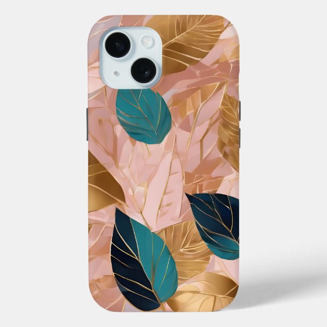 Funda De Case-Mate Para iPhone Moderno Rubor Pink Gold Boho deja colección (Reverso )