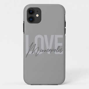 Funda Para iPhone 11 Moderno, simple, urbano, fresco Amor Minneapolis
