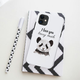 Funda Para iPhone 11 Moderno Te Amo Mucho Panda Blanco Y Negro