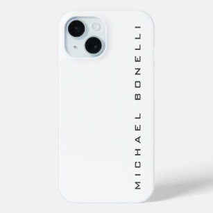 Funda Para iPhone 15 Moderno y creativo trendy White Add Name