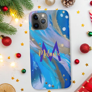 Funda Para iPhone 11 Pro Moderno y elegante, abstracto y caprichoso oro azu