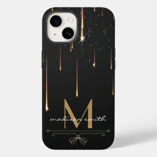 Funda Para iPhone 14 De Case-Mate Moderno y elegante goteo de oro con monograma