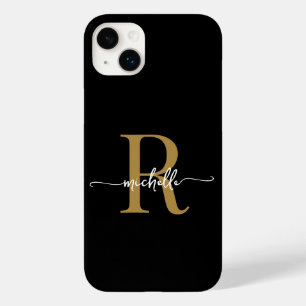 Funda Para iPhone 14 Plus De Case-Mate Moderno y elegante guión de oro negro monograma in